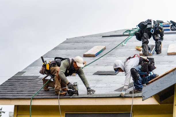 Professional Roofing technician working in Ludington, MI